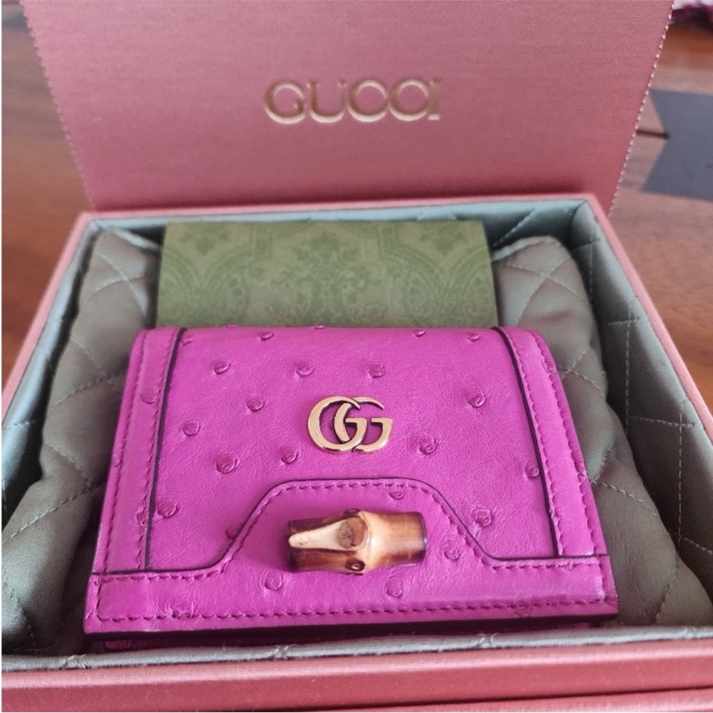 Gucci Pink Wallet with Gold Accents